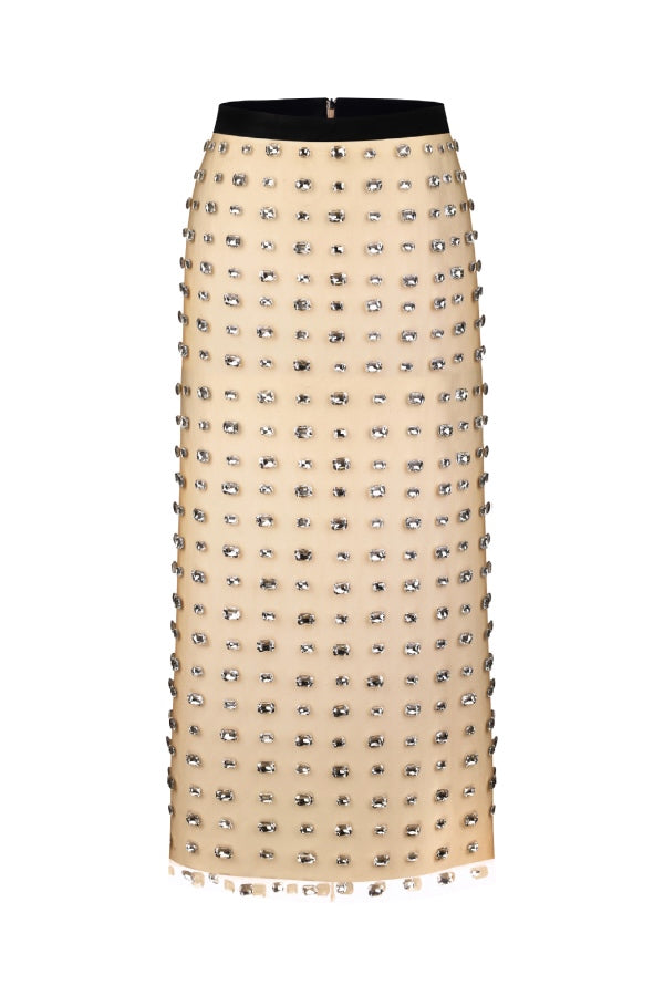 CHANTAL SKIRT MIDI. NUDE