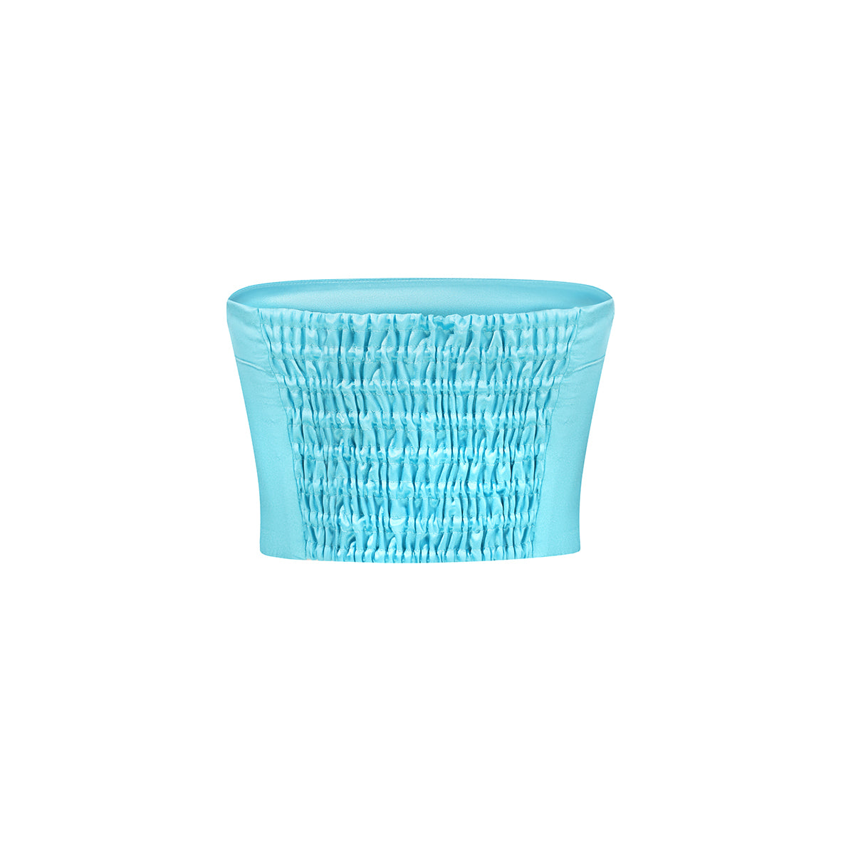 SILK TOP BANDEAU AQUA BLUE