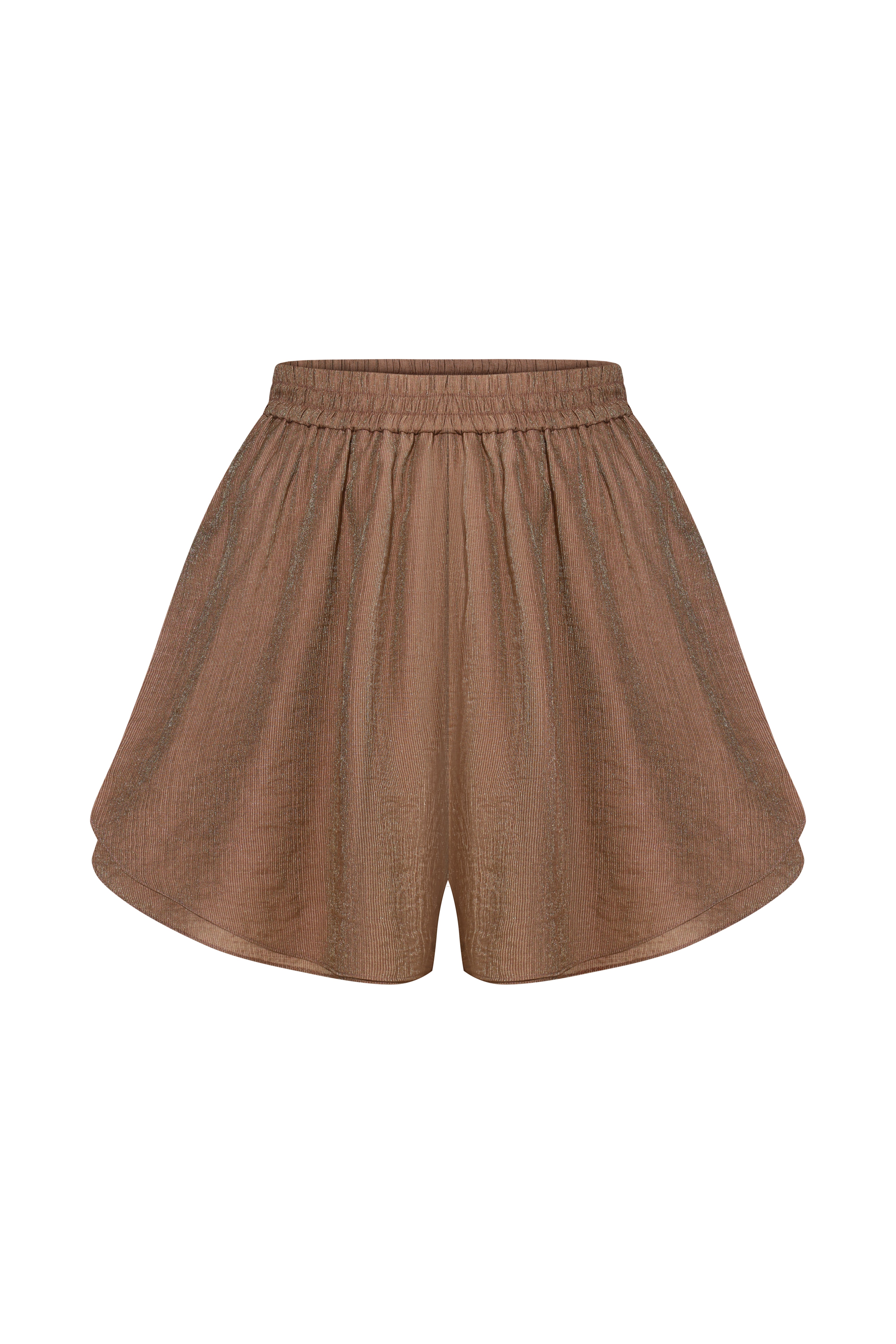 LINEN SHORTS ASH BROWN