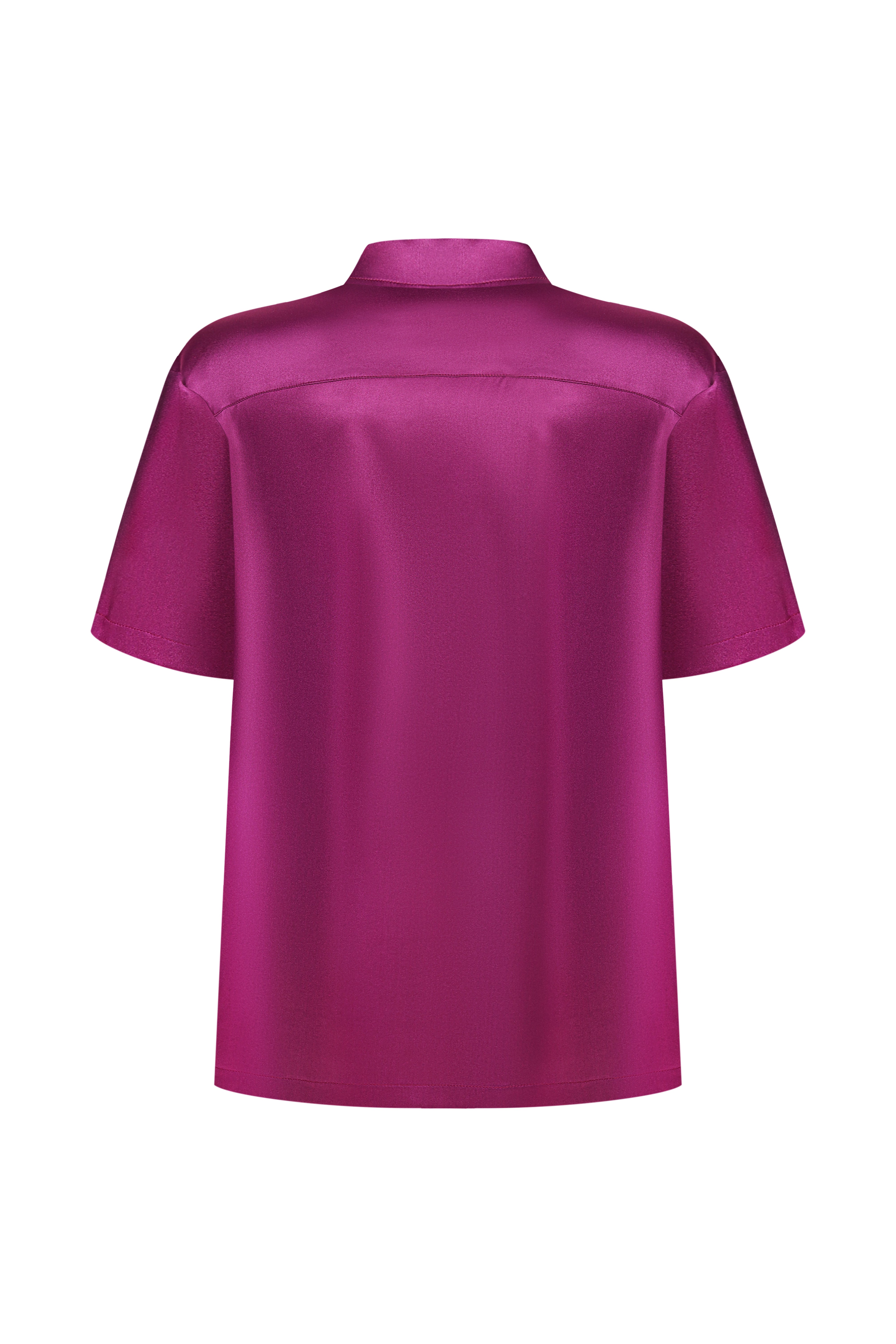 SILK SHIRT WITH POCKETS EGGPLANT