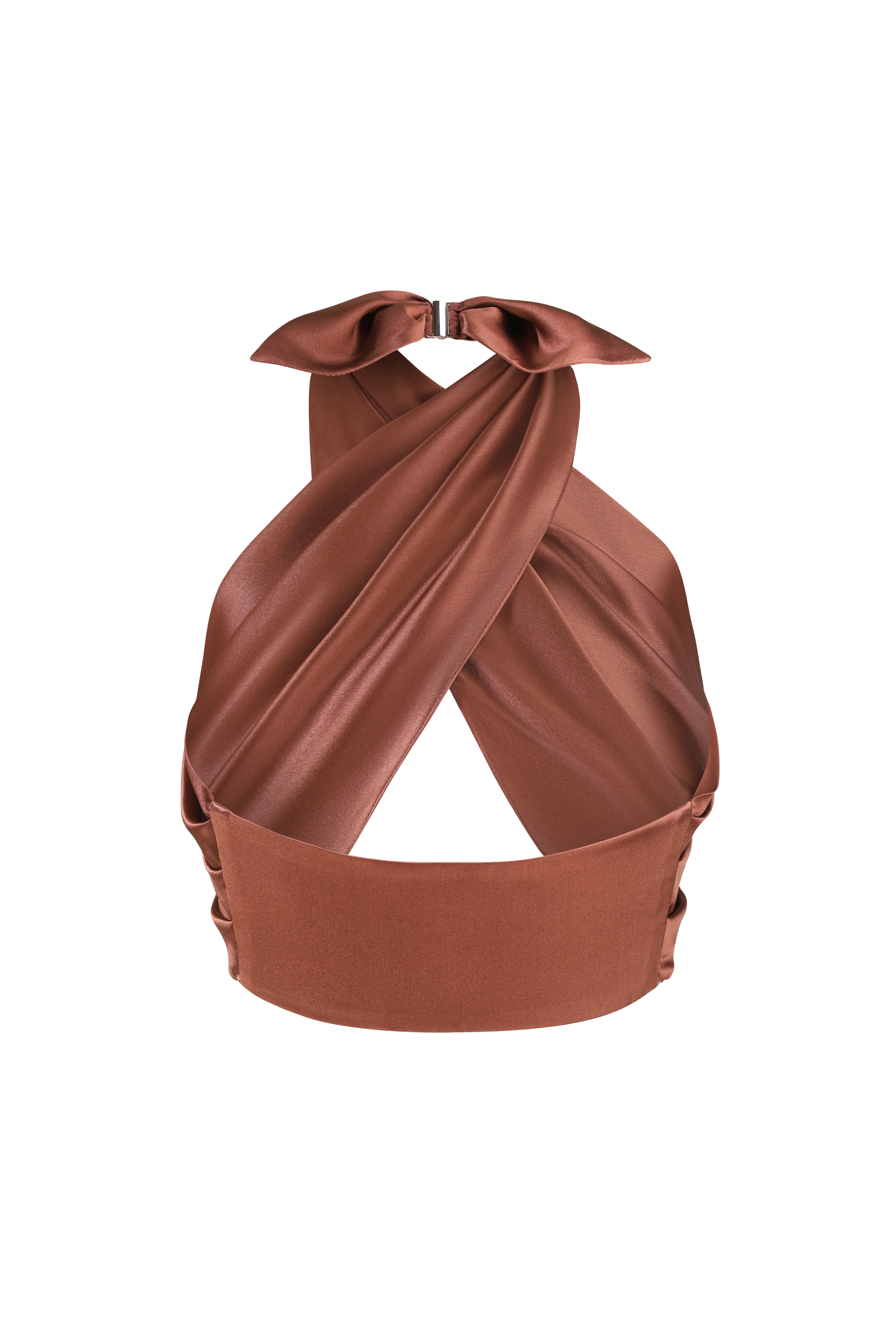 SILK SCARVE TOP CINNAMON