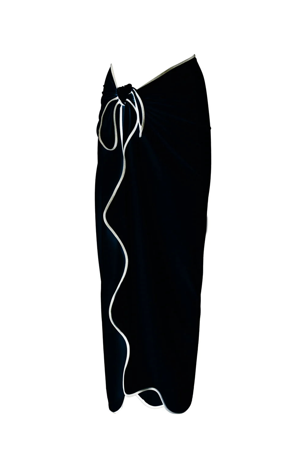 PAREO MIDI LYCRA WAVE BLACK- ALMOND