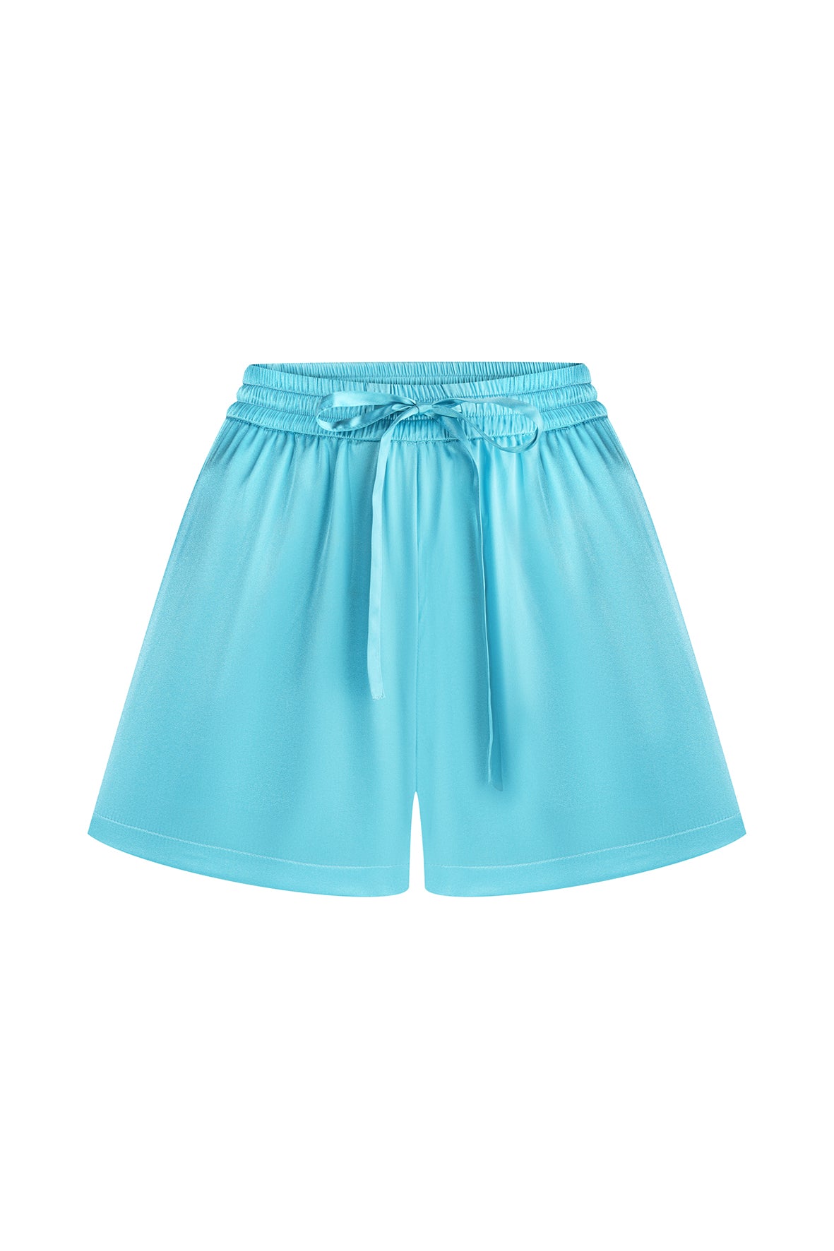 SILK SHORTS AQUA BLUE