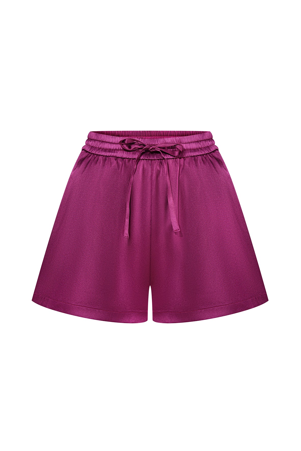 SILK SHORTS EGGPLANT