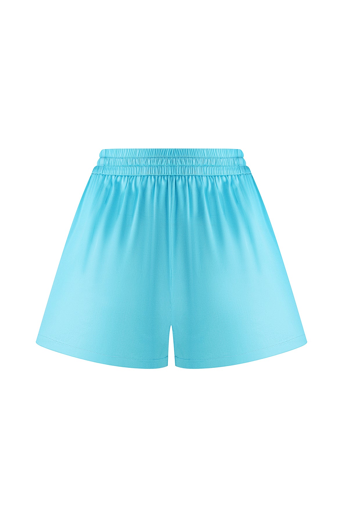 SILK SHORTS AQUA BLUE