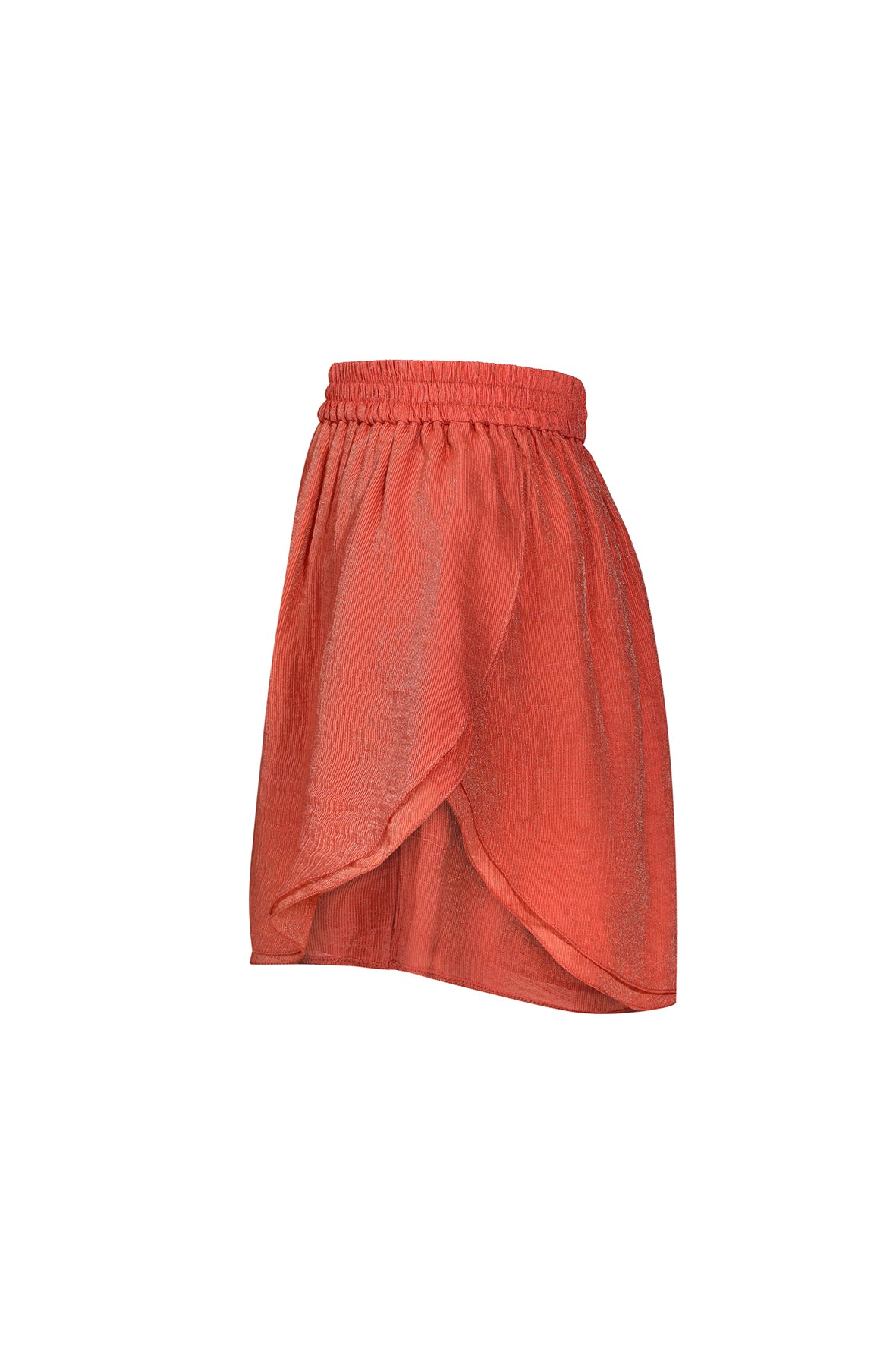 LINEN SHORTS BURNED ORANGE