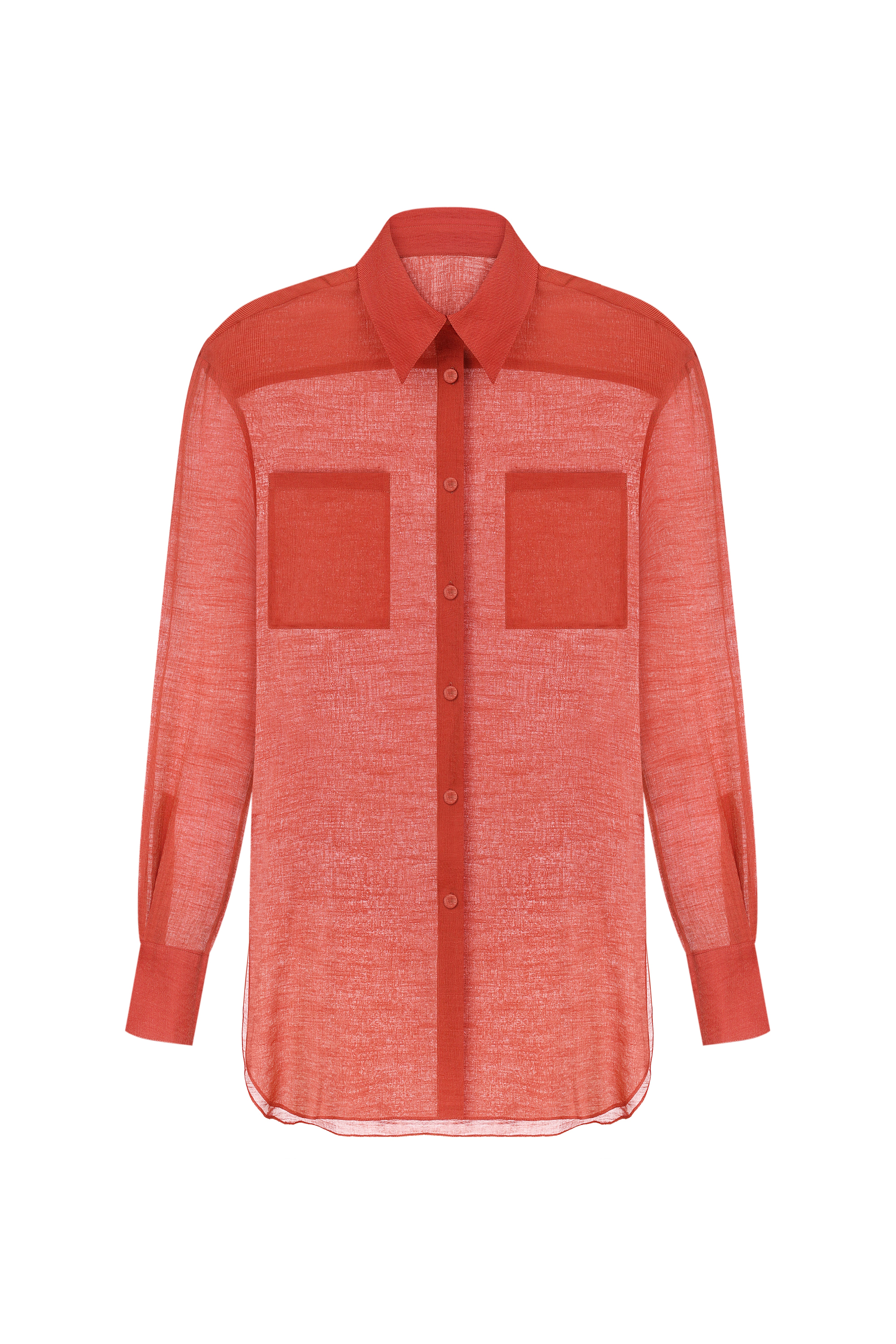 LINEN SHIRT BURNED ORANGE
