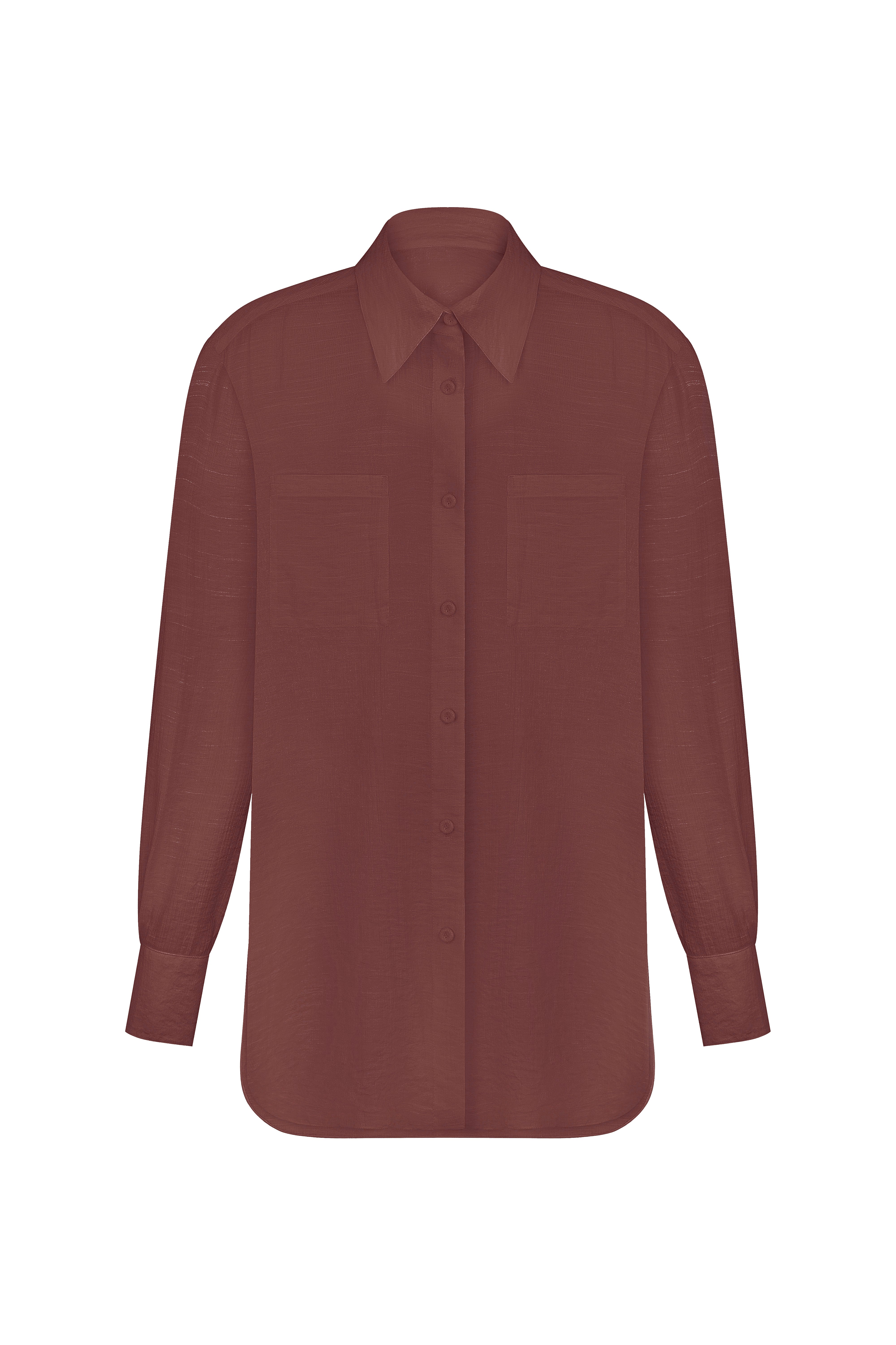 LINEN SHIRT CHOCOLATE