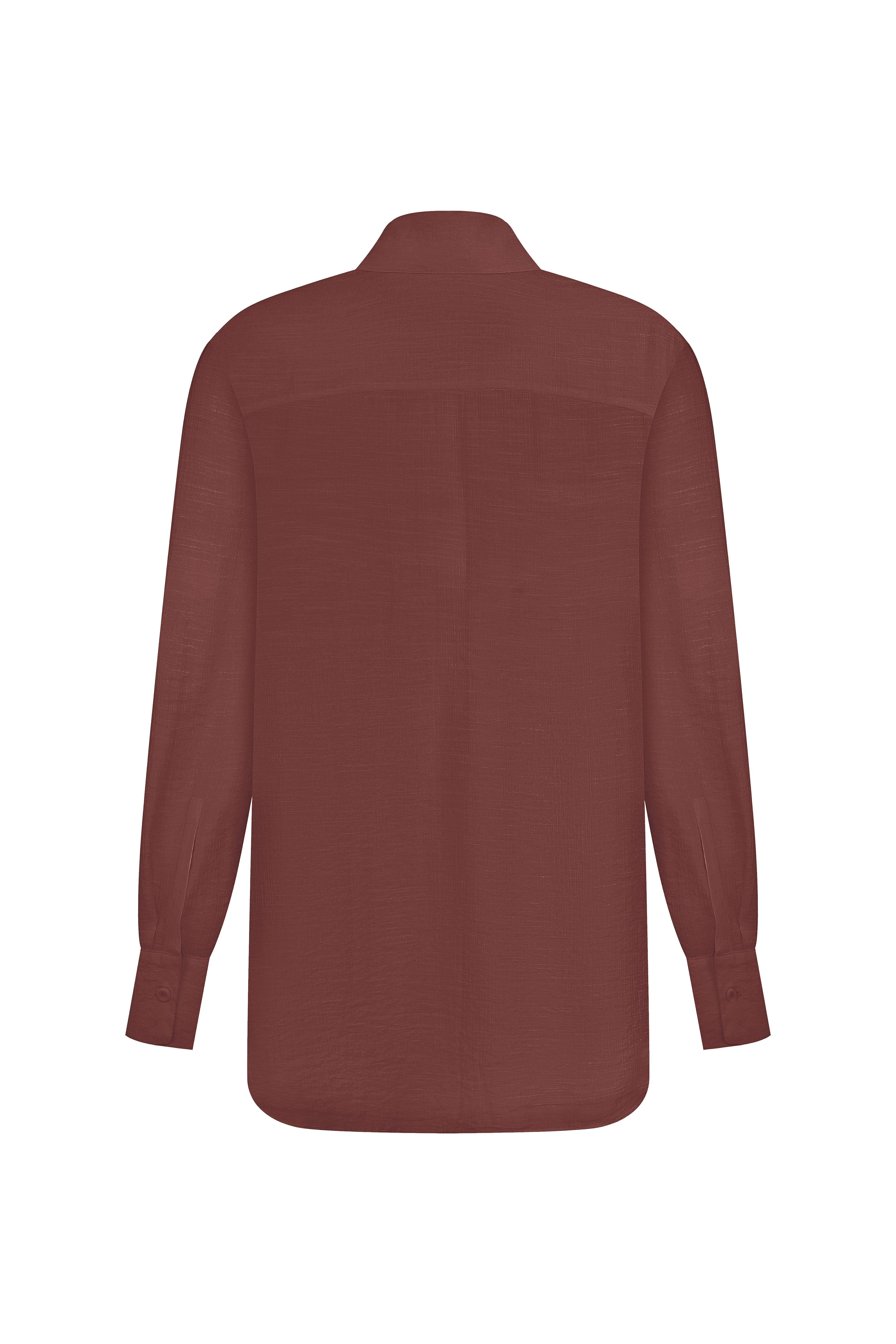 LINEN SHIRT CHOCOLATE