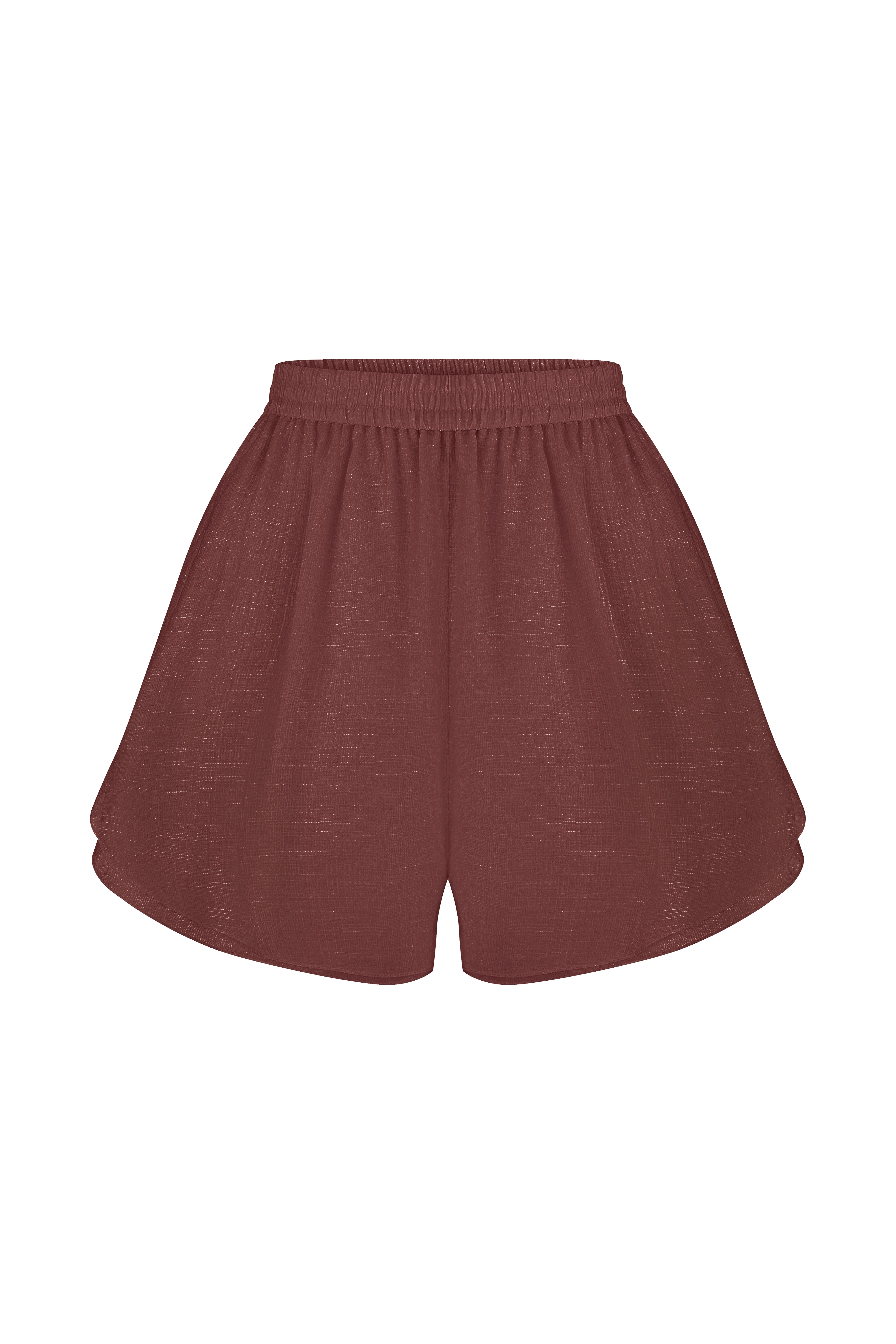 LINEN SHORTS CHOCOLATE
