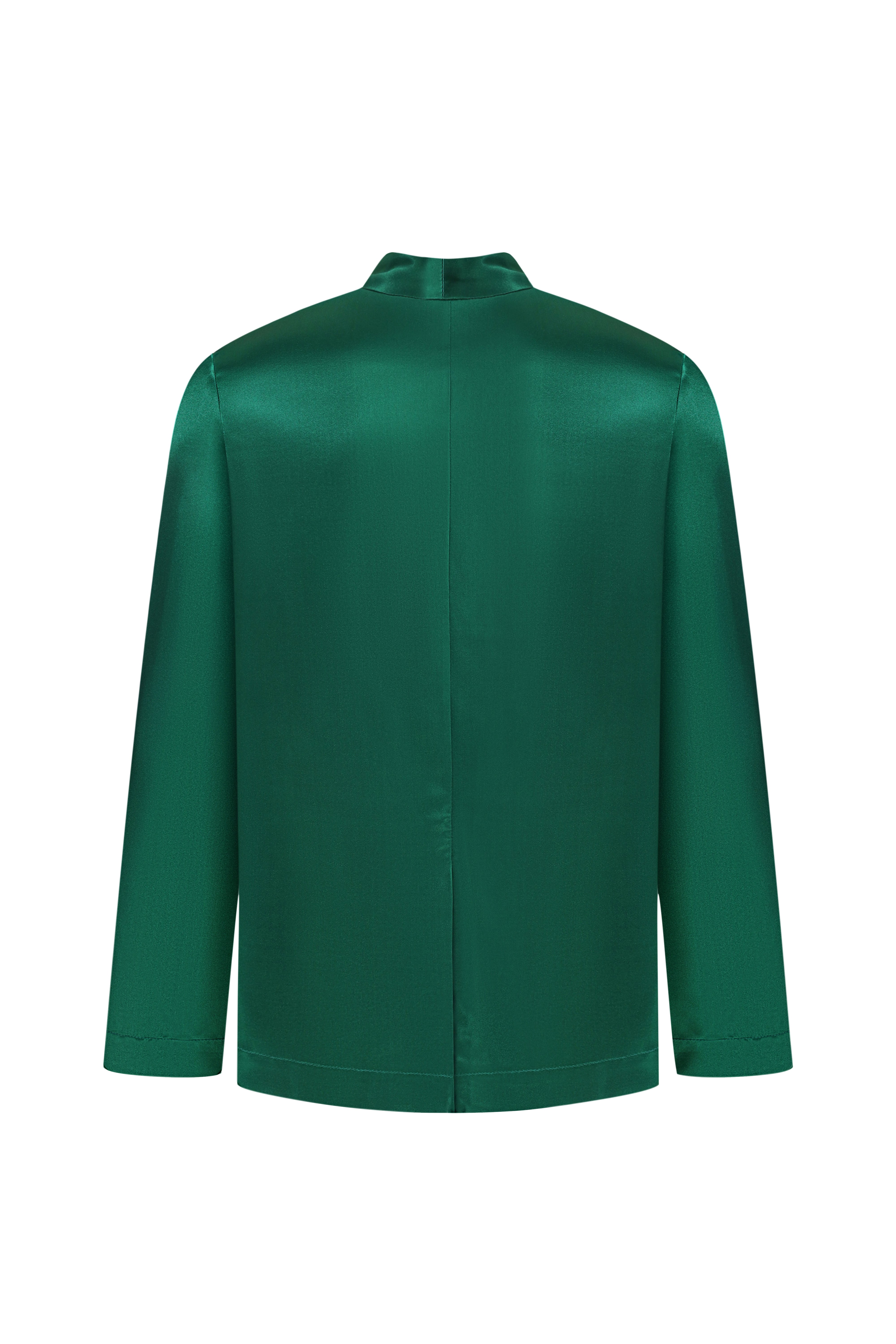 SILK JACKET WITH BUTTON EMERALD
