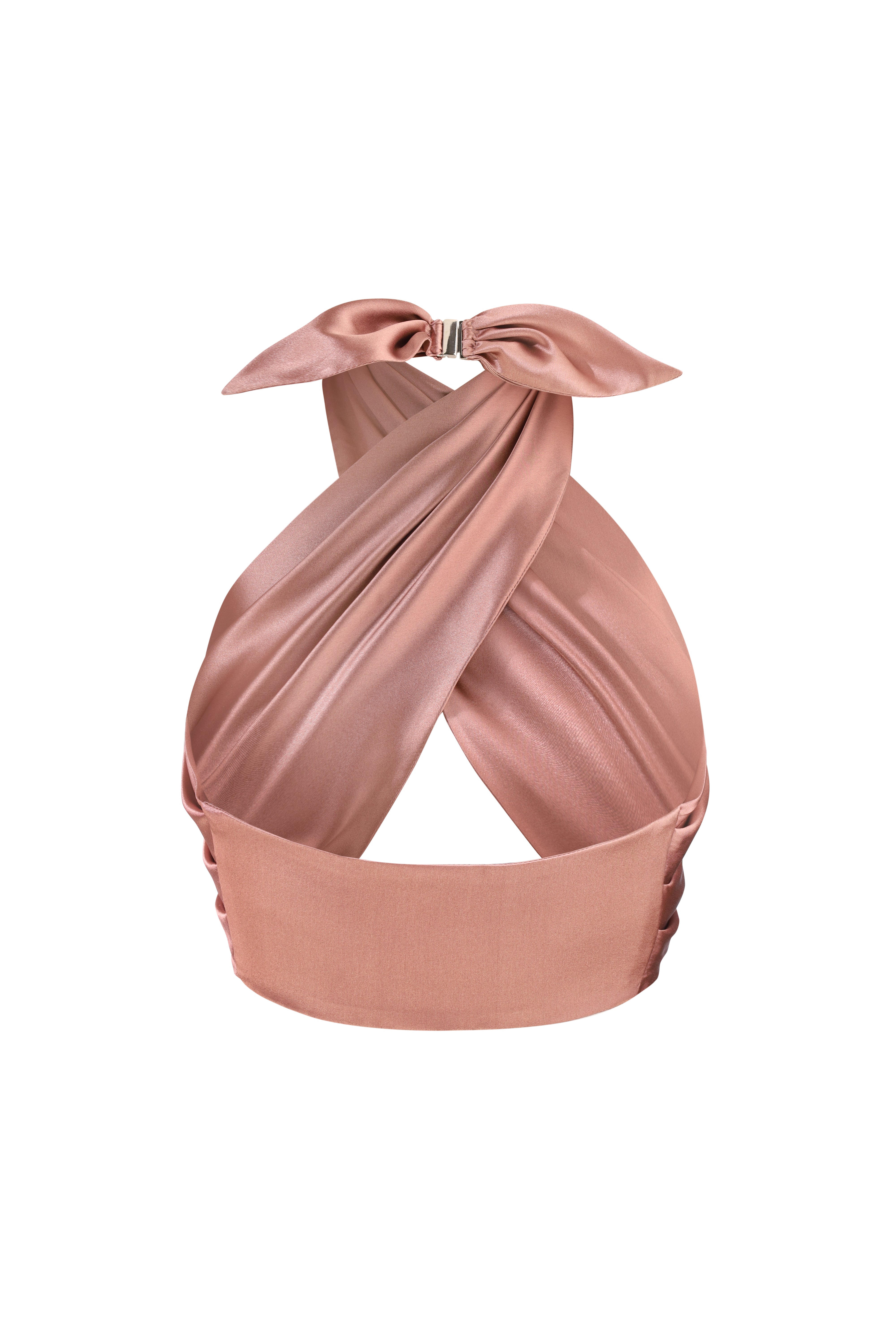 SILK SCARVE TOP DUSTY ROSE