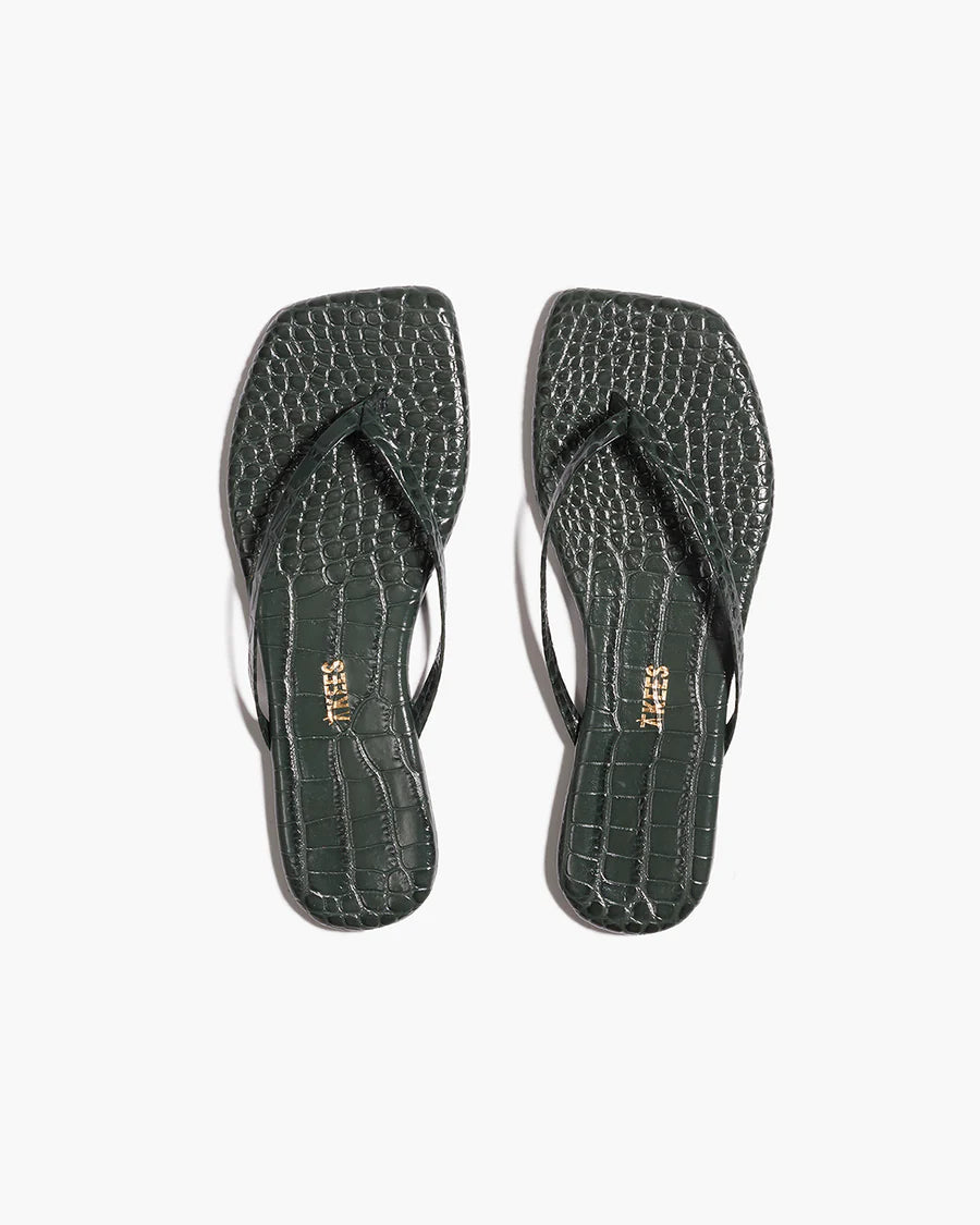 Tkees Square Toe Lily Croc Emerald