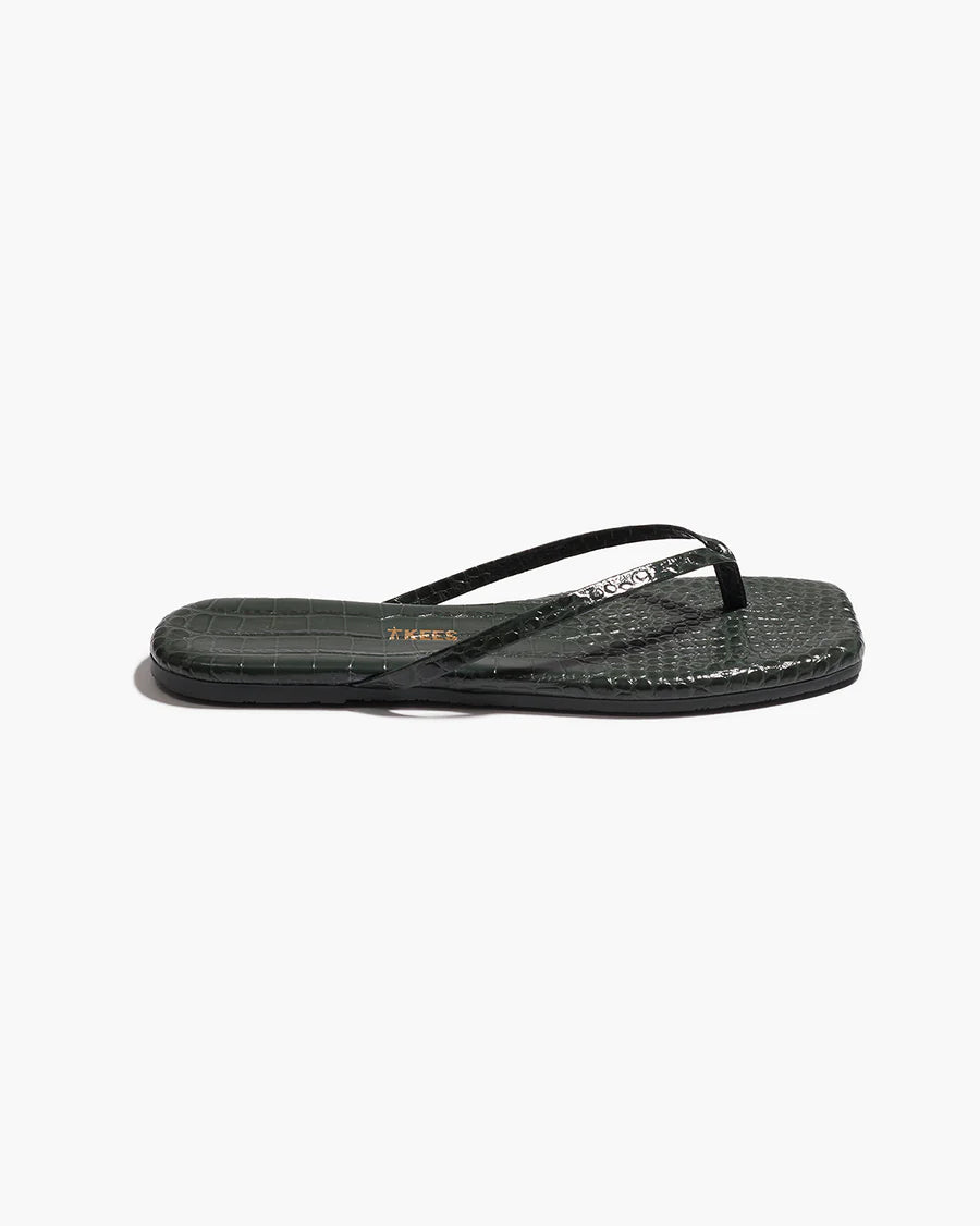 Tkees Square Toe Lily Croc Emerald