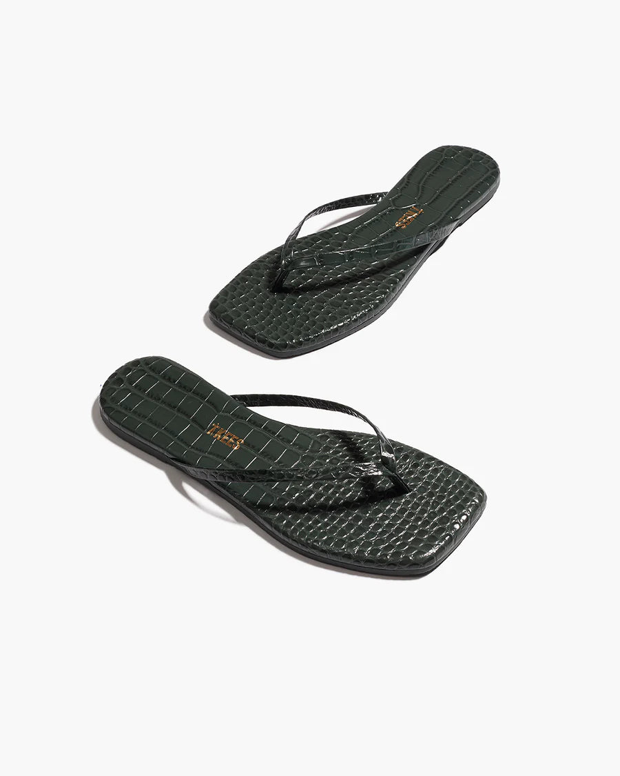 Tkees Square Toe Lily Croc Emerald